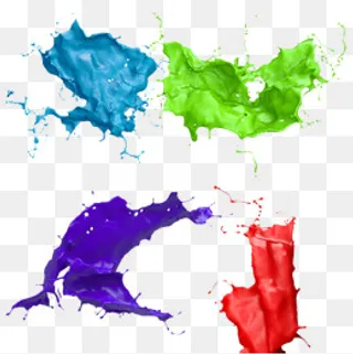 喷洒缤纷色彩颜料,免抠元素