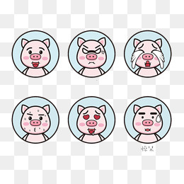 卡通手绘小猪表情包
