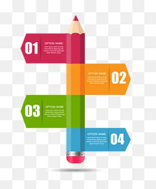 铅笔数字目录图表展示,免抠元素