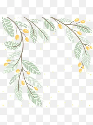 手绘植物绿色叶子漂浮素材,免抠元素