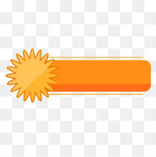橙色太阳简约图案标签框,免抠元素