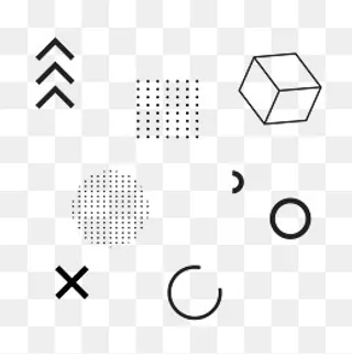 黑色几何不规则图形免抠元素