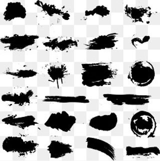 中国水墨笔刷笔触矢量,免抠元素