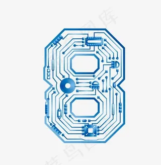 未来数字炫酷科技感数字9,免抠元素艺术字
