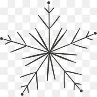 卡通手绘雪花线条,免抠元素