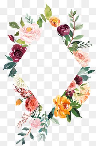 森系小清新水彩手绘绿叶花边框,免抠元素