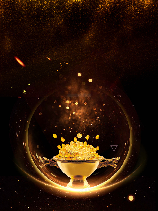 黑色质感创意金币招商投资海报背景背景图片素材