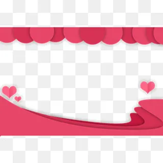 女王节浪漫剪纸边框