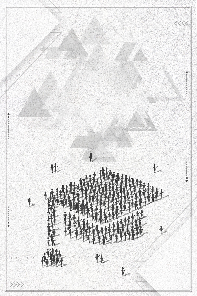 黑白简约国际大学生日海报背景背景图片素材