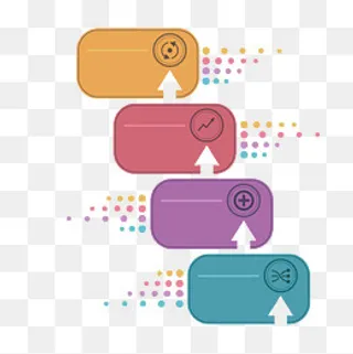 彩色商务标签,免抠元素