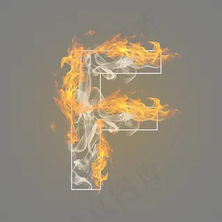 炫酷火焰烟雾光效字母F