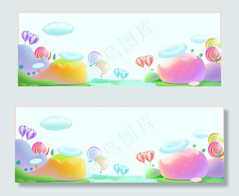 糖果可爱风banner背景图片素材,背景元素