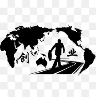 卡通在创业路上的奋斗者PSD分层,免抠元素