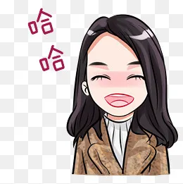 可爱女孩大笑表情包(2362*2362px)