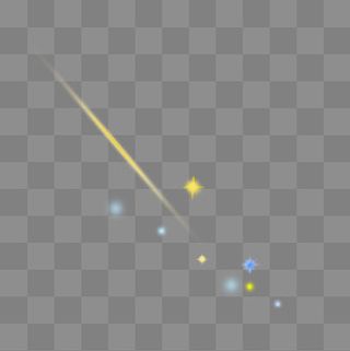 黄色发光星空光效,免抠元素
