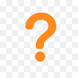 卡通橙色扁平明亮问号,免抠元素