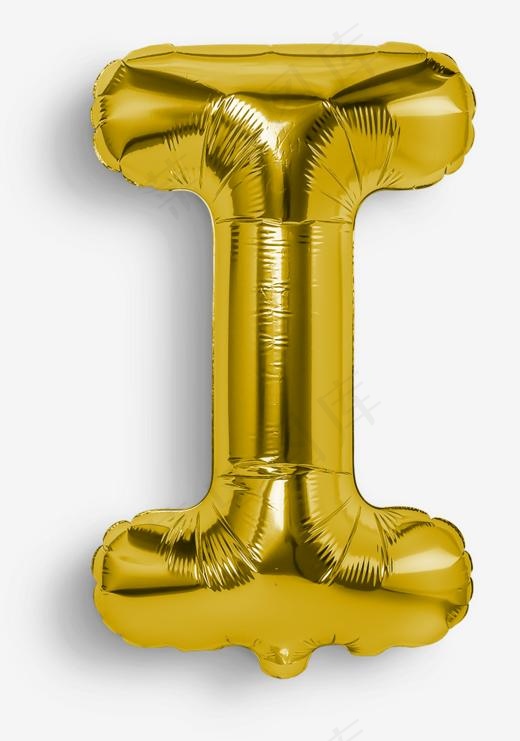 卡通手绘气球字母I