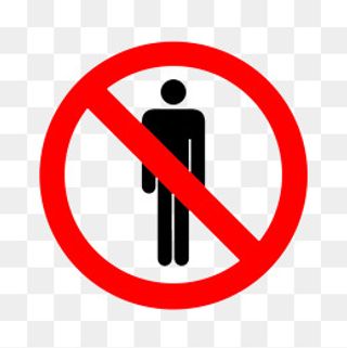 卡通禁止通行的PNG