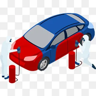 卡通美容汽车的人素材图