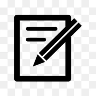 黑色简约铅笔与纸,免抠元素