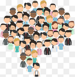 中国人口日密集人群,免抠元素