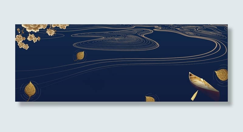 新中式房地产别墅海报背景图片素材