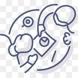 一起讨论不规则图形团队合作图标