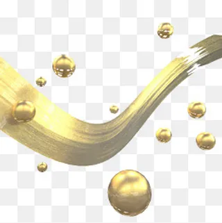 金色圆球丝带漂浮物,免抠元素