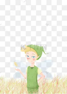 立秋田间丰收小精灵,免抠元素