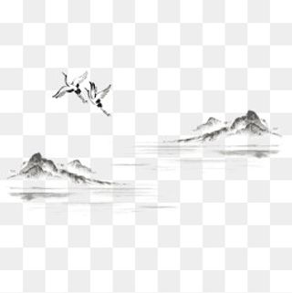 黑白毛笔写意效果下载,免抠元素