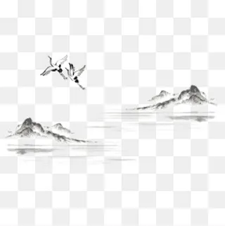 黑白毛笔写意效果下载,免抠元素