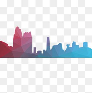 几何风格城市剪影下载,免抠元素