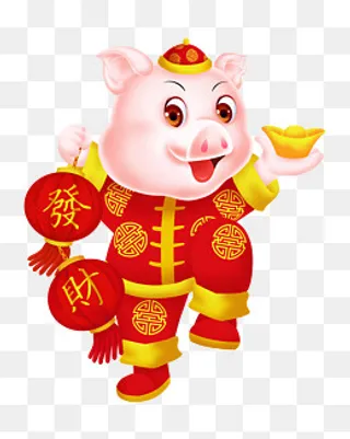 2019福猪金猪贺岁,免抠元素