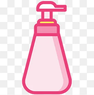 粉色手绘沐浴露元素,免抠元素