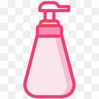 粉色手绘沐浴露元素,免抠元素