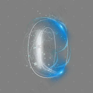炫酷蓝色星空倒计时数字0