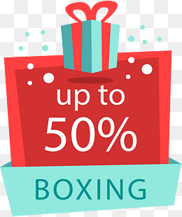 手绘礼盒5折优惠促销标签,免抠元素