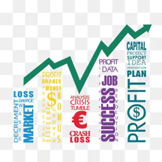 矢量彩色创意英文曲线图表,免抠元素