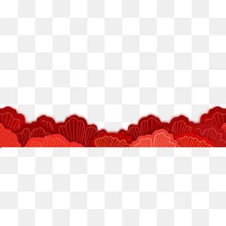 红色祥云banner,免抠元素