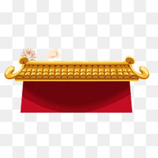 红色中国国庆节建筑,免抠元素