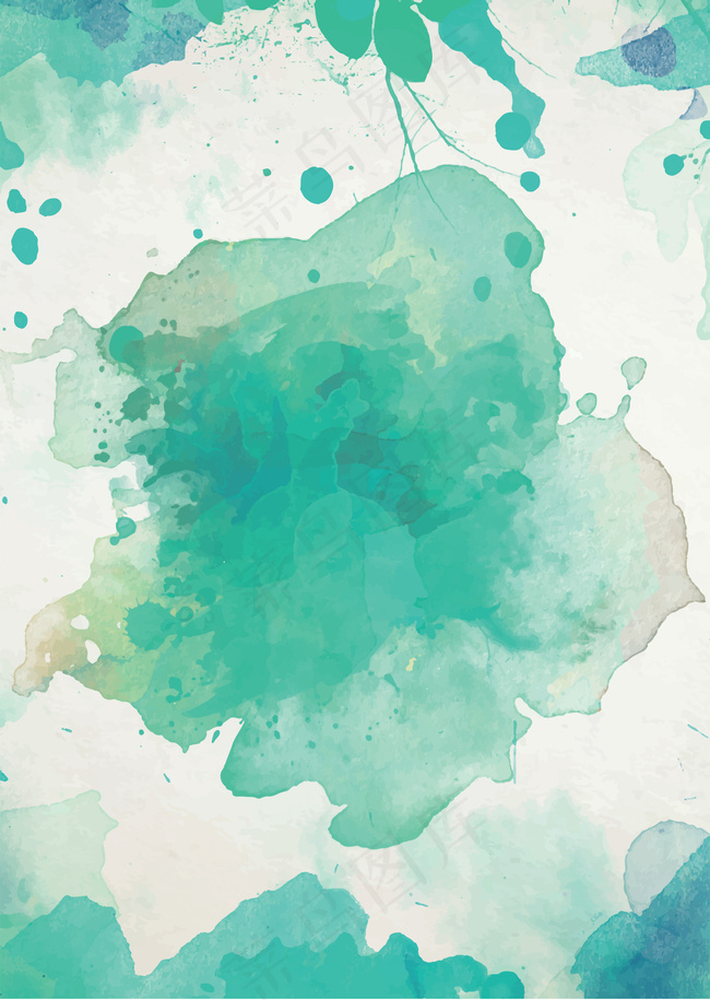 小清新水彩晕染海报背景背景图片素材