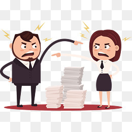 两个隔着文件争吵的人