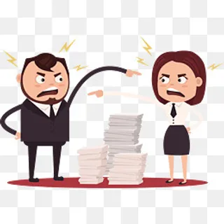 两个隔着文件争吵的人