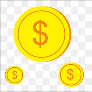 创意黄色金币免扣图,免抠元素