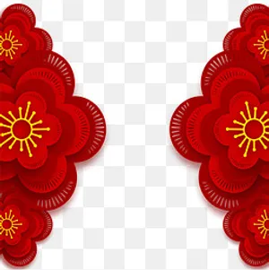 红色中国风新年边框,免抠元素