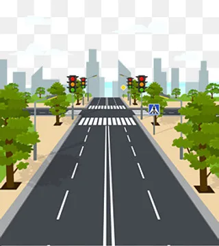 矢量黑色城市道路