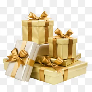 金色简约礼物盒装饰图案,免抠元素