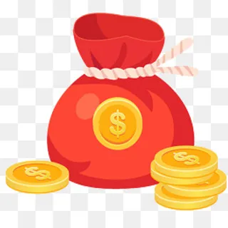 手绘红色福袋免抠图,免抠元素