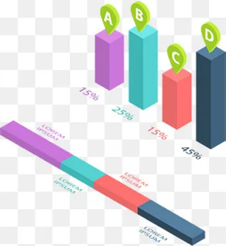 矢量手绘立体数据,免抠元素