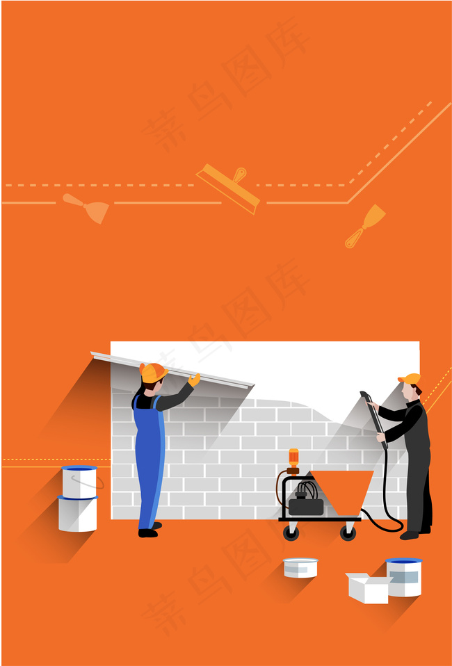 五一劳动节扁平化建筑风格背景背景图片素材,背景元素